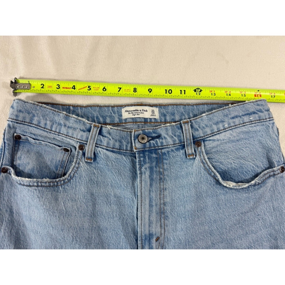 Abercrombie & Fitch 90s Relaxed Jeans Women 31/12 Distressed Y2K Grunge - Picture 7 of 9